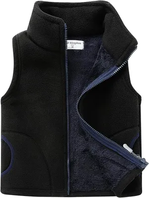 Mud Kingdom Boys Girls Polar Fleece Vest Winter Thick Warm Outerwear Funny Cartoon