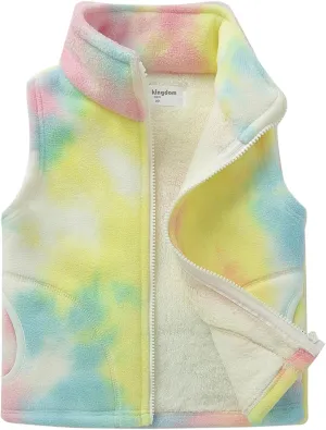Mud Kingdom Boys Girls Polar Fleece Vest Winter Thick Warm Outerwear Funny Cartoon