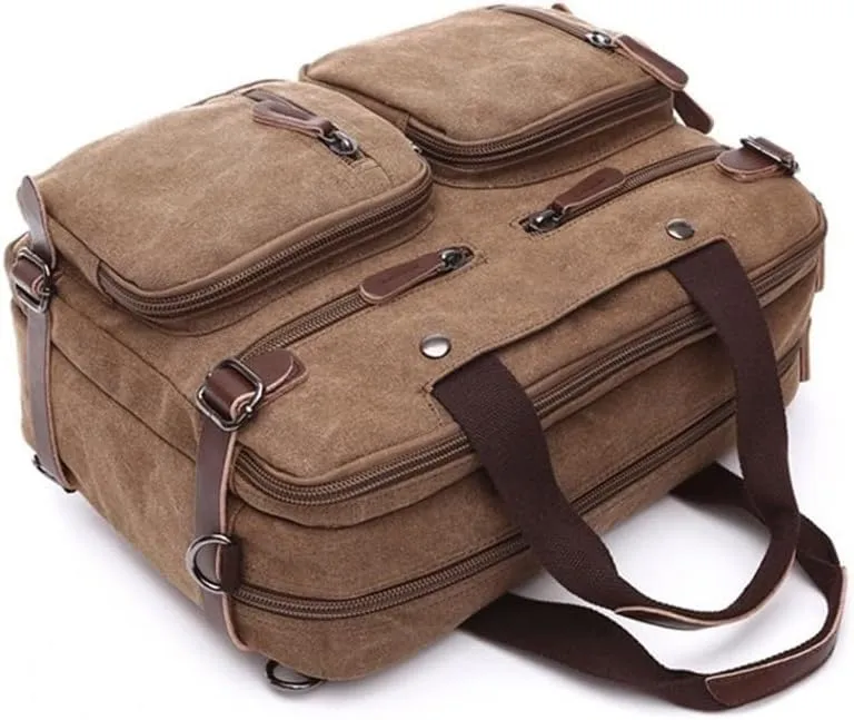 Multiple Compartment Water Resistant Laptop Bag Briefcase Business Vintage Waterproof Duffel for Travel