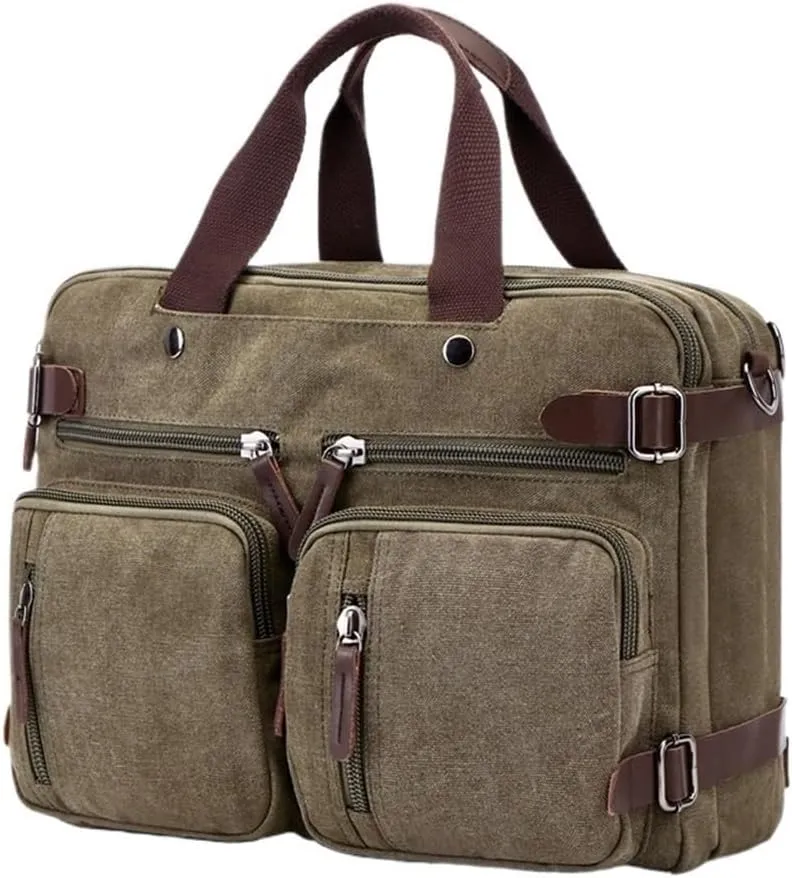 Multiple Compartment Water Resistant Laptop Bag Briefcase Business Vintage Waterproof Duffel for Travel