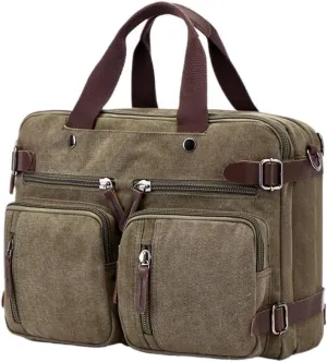 Multiple Compartment Water Resistant Laptop Bag Briefcase Business Vintage Waterproof Duffel for Travel