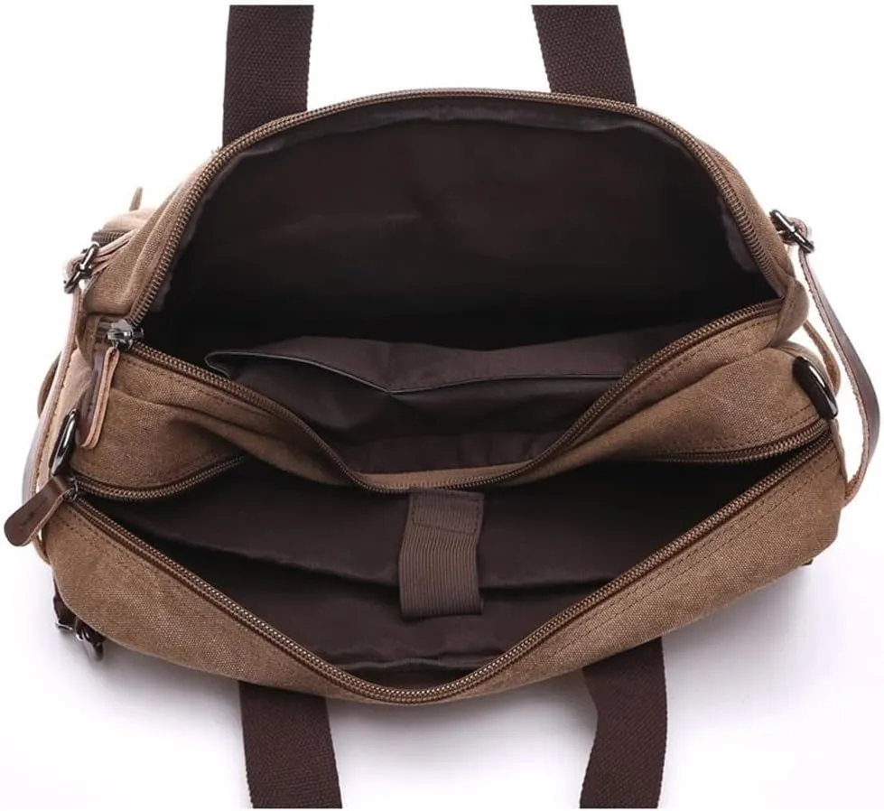 Multiple Compartment Water Resistant Laptop Bag Briefcase Business Vintage Waterproof Duffel for Travel