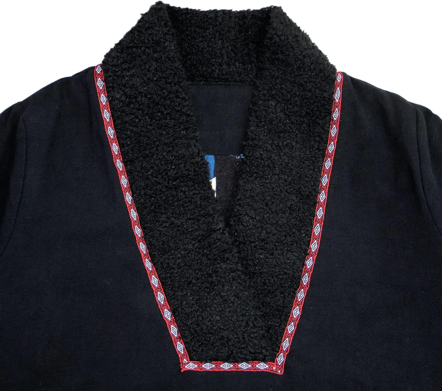 NFYM Women's Winter Warm Cotton Padded Parka Coat Pullover Long Thick Vintage Embroidered Plus Size Loose Outwear