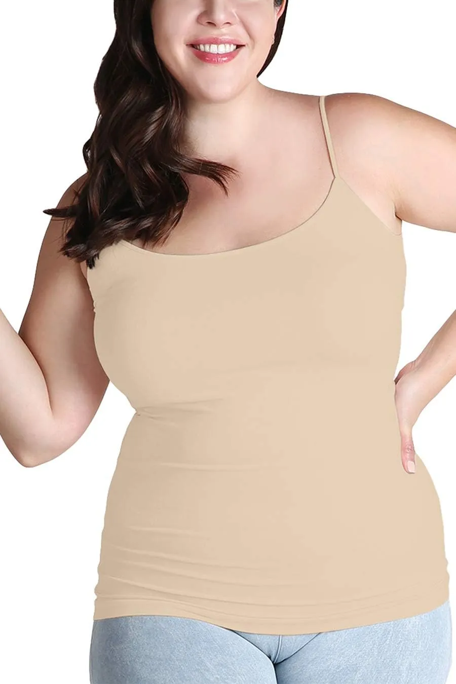 NIKIBIKI Women Seamless Premium Classic Camisole, Made in U.S.A, Plus Size