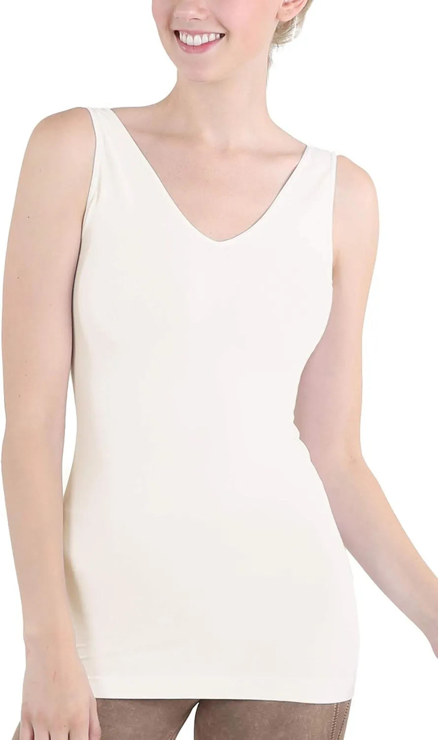 NIKIBIKI Women Seamless Reversible Classic Tank Top, Made in U.S.A, One Size