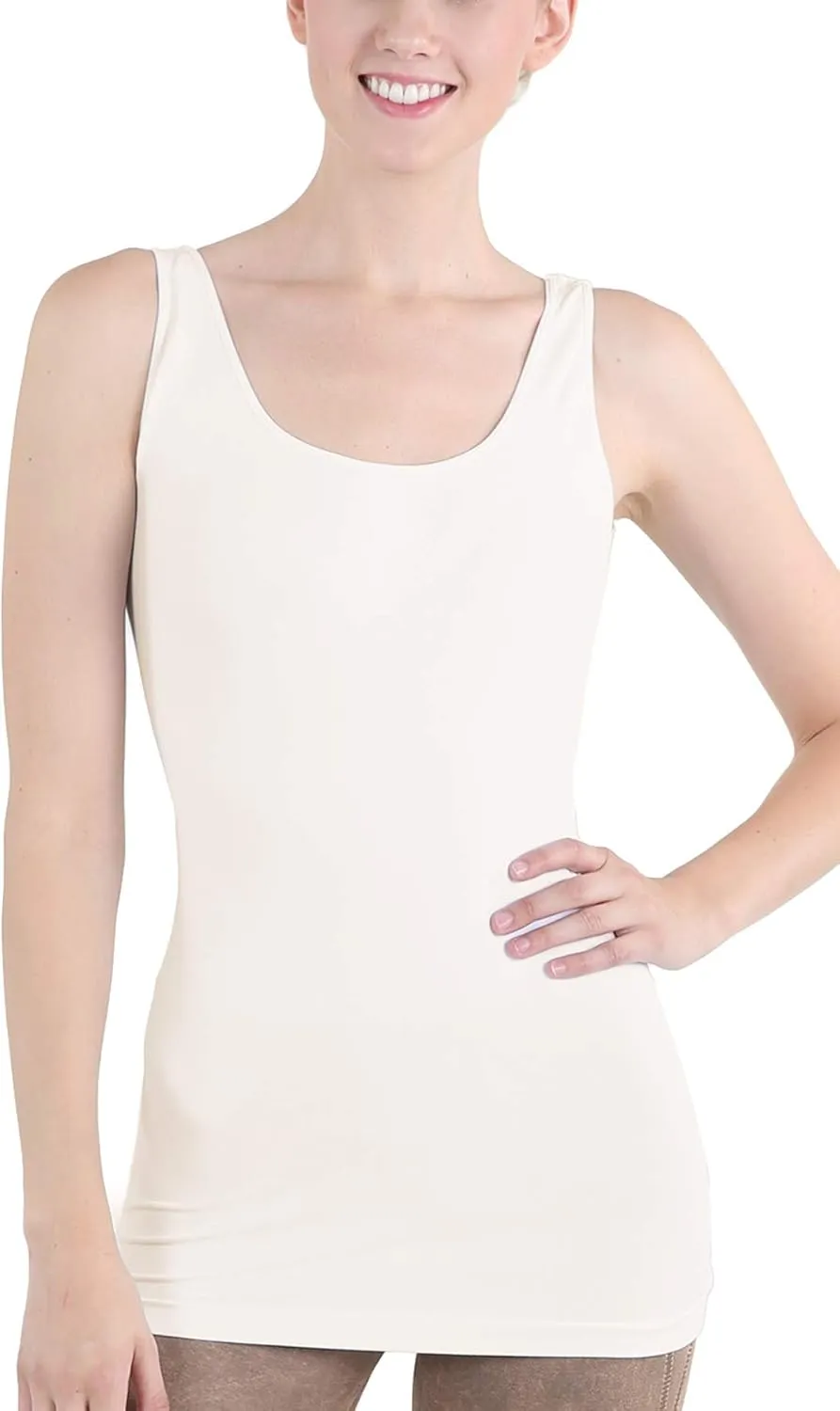 NIKIBIKI Women Seamless Reversible Classic Tank Top, Made in U.S.A, One Size