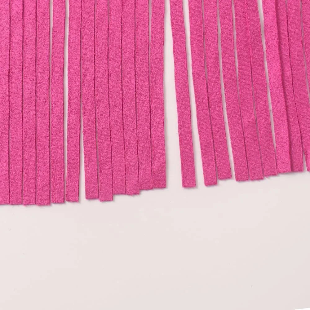 Noomelfish Girls Suede Fringe Vest Sleeveless Boho Tassels Jacket Cardigan (5-12 Years)