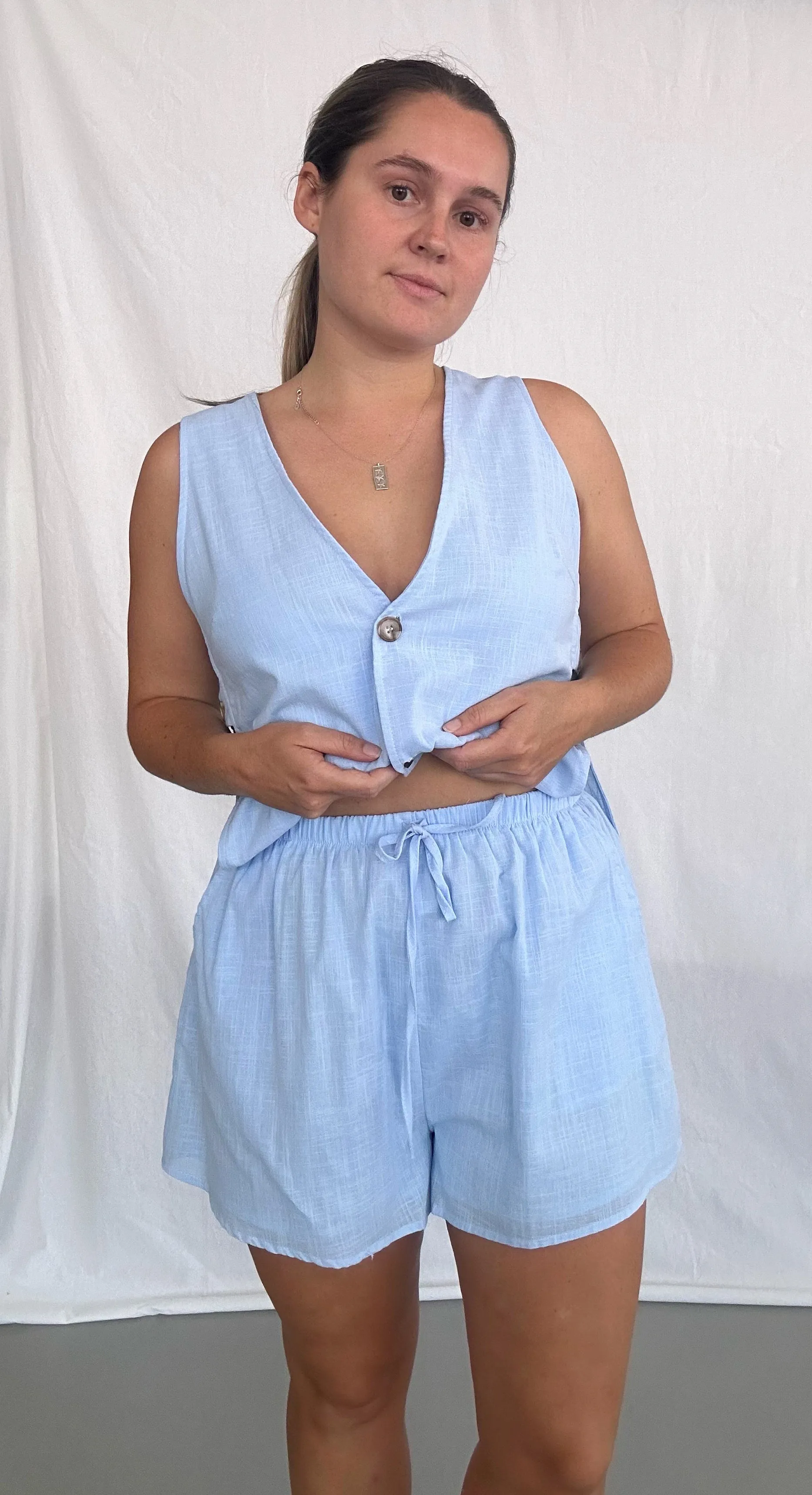 Nova Top & Short Set - Sky Blue