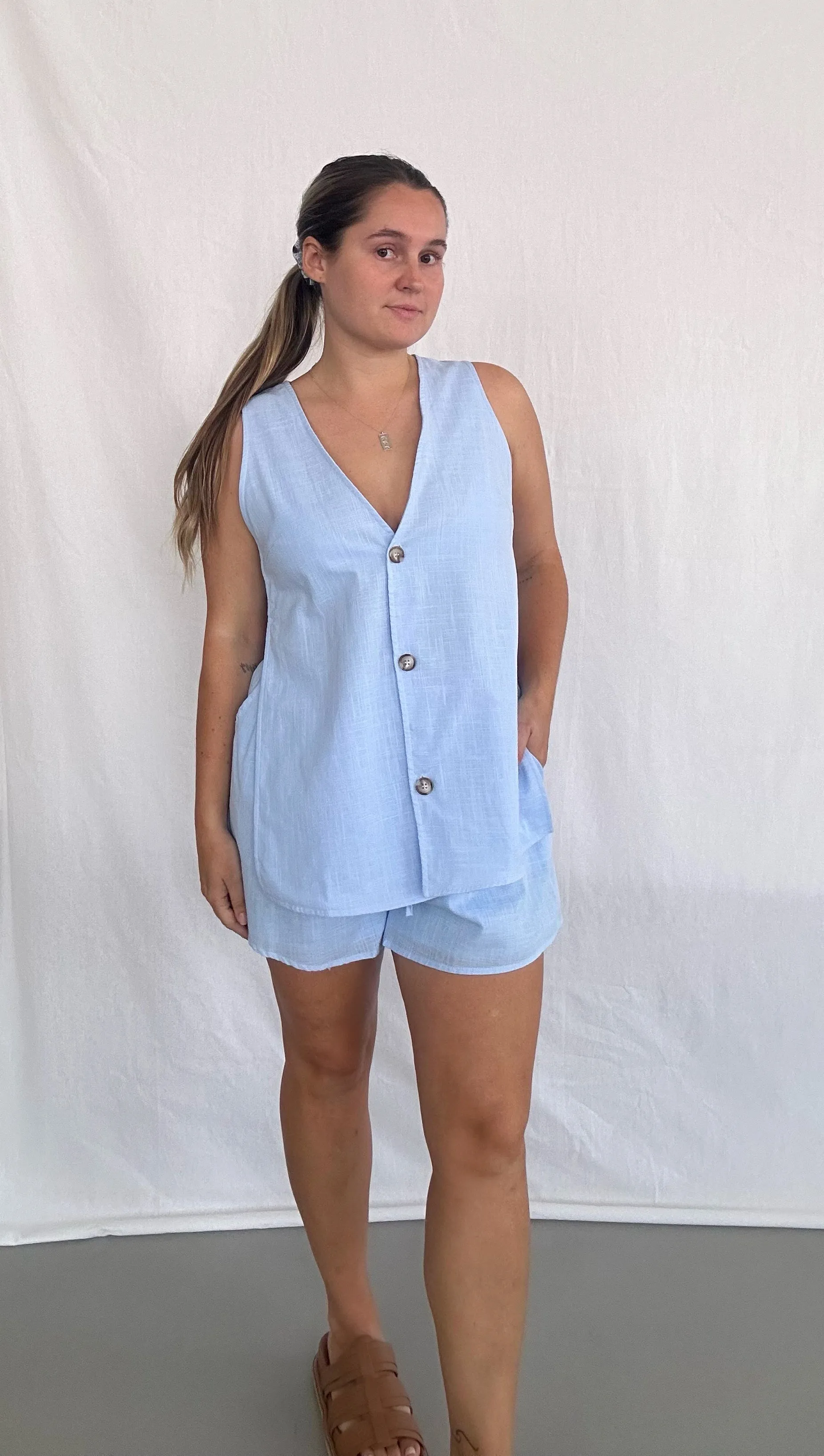 Nova Top & Short Set - Sky Blue