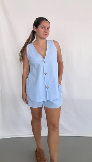Nova Top & Short Set - Sky Blue