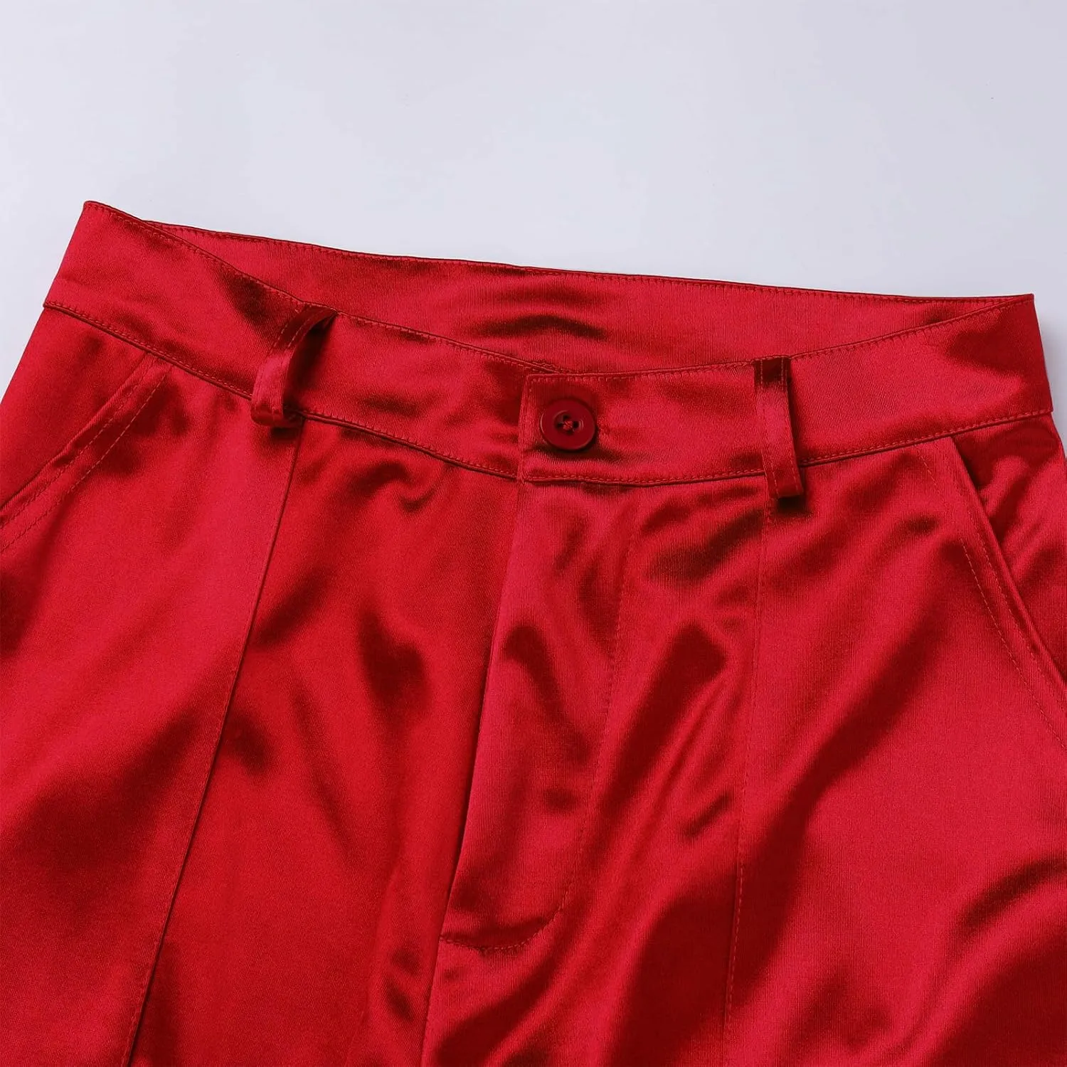 ODIZLI Satin Cargo Pants for Women High Waisted Wide Leg Trousers Multiple Pockets Y2K Streetwear Hip Hop Baggy Pants