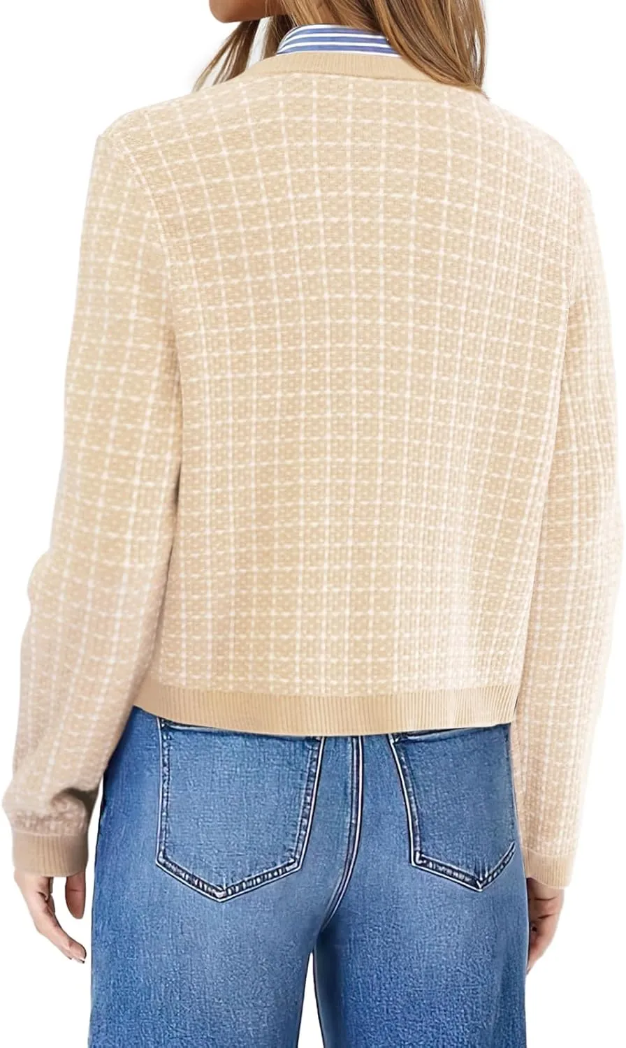 OFEEFAN Womens Cardigan Sweaters Open Front Long Sleeve Button Down Knit Jackets with Pockets 2024 Fall Winter
