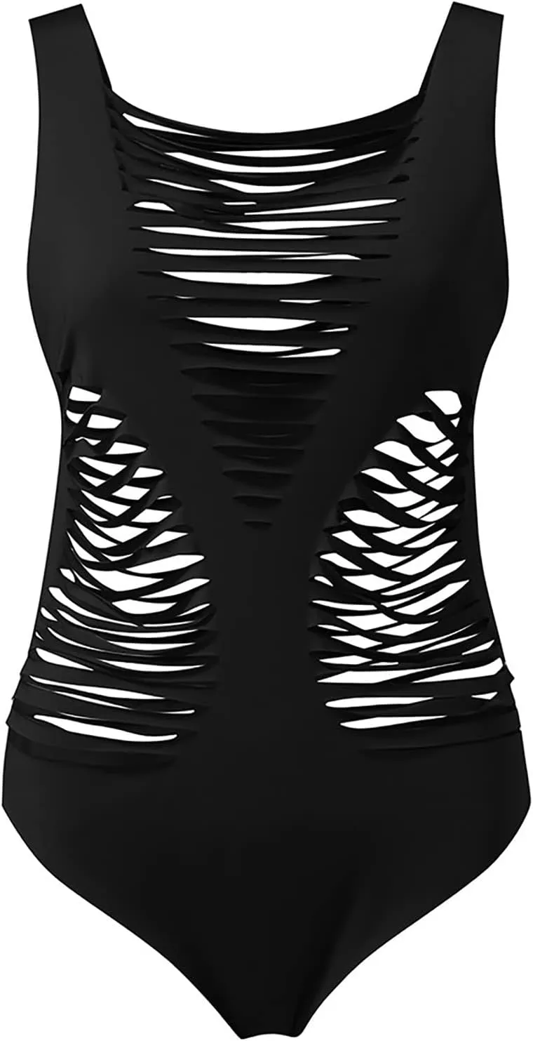 One Piece Swimsuits for Women's Monokini Bathing Suit Sexy Summer Cut Out Sleeveless Bodycon Party Bodysuits Clubwear
