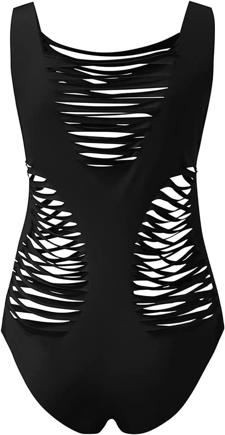 One Piece Swimsuits for Women's Monokini Bathing Suit Sexy Summer Cut Out Sleeveless Bodycon Party Bodysuits Clubwear