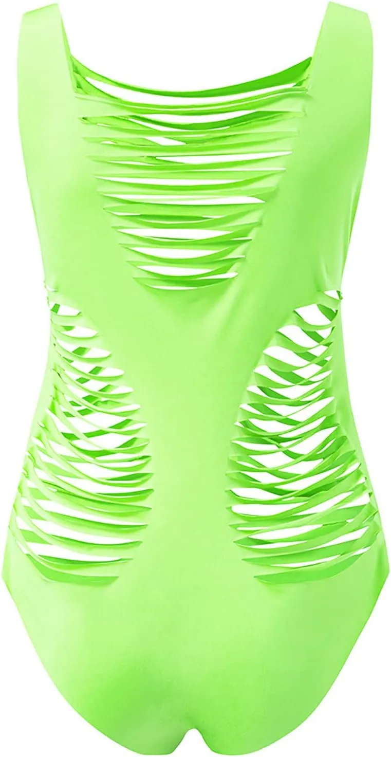 One Piece Swimsuits for Women's Monokini Bathing Suit Sexy Summer Cut Out Sleeveless Bodycon Party Bodysuits Clubwear