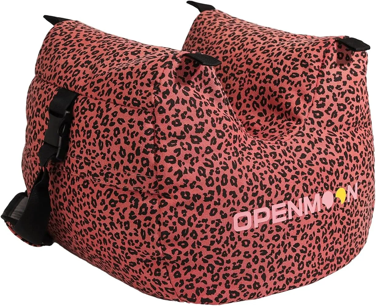 OPENMOON Camera Support Saddle Saddlebags Heavy-Duty Water-Resistant Canvas (Pink Leopard, L)
