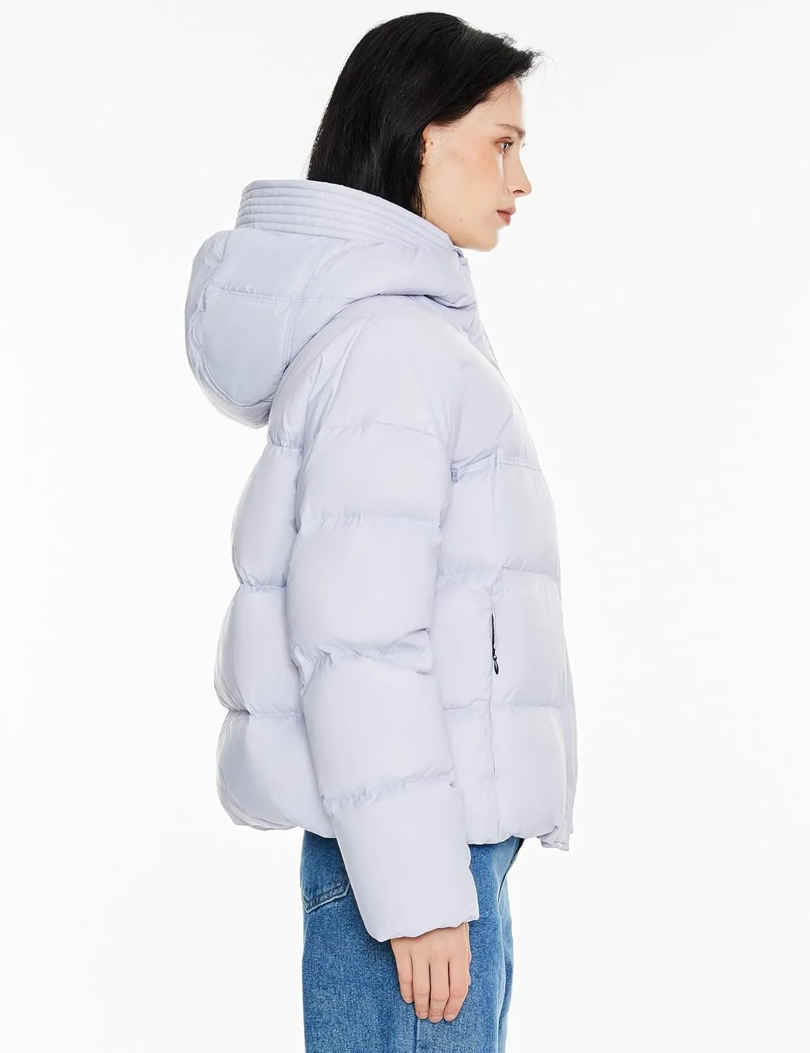 Orolay Women's Cropped Puffer Jacket Lightweight Winter Water-Resistant Down Coat with Hood