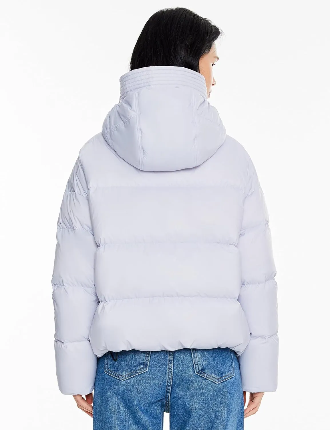 Orolay Women's Cropped Puffer Jacket Lightweight Winter Water-Resistant Down Coat with Hood