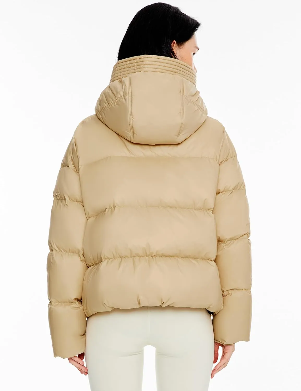 Orolay Women's Cropped Puffer Jacket Lightweight Winter Water-Resistant Down Coat with Hood
