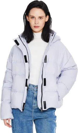 Orolay Women's Cropped Puffer Jacket Lightweight Winter Water-Resistant Down Coat with Hood