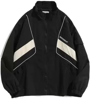 Pbkabiug Varsity Jacket Women Patchwork Harajuku Color Block Windbreaker Coats Unisex Vintage Cargo Jackets Bomber Jackets