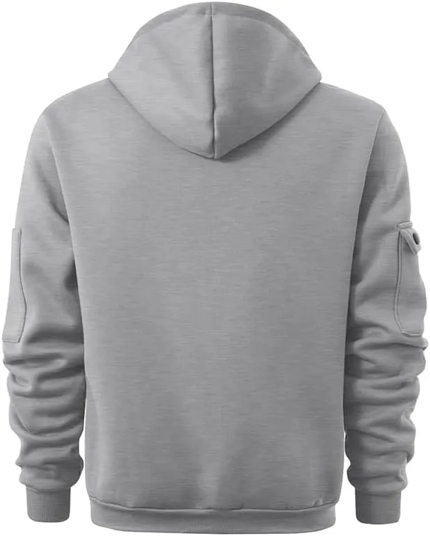 PIDOGYM Men's Sweatshirt Quarter Zip Tactical Hoodies for Men Loose Fit Casual Pullover with Multiple Pockets