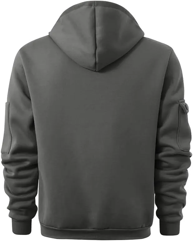 PIDOGYM Men's Sweatshirt Quarter Zip Tactical Hoodies for Men Loose Fit Casual Pullover with Multiple Pockets