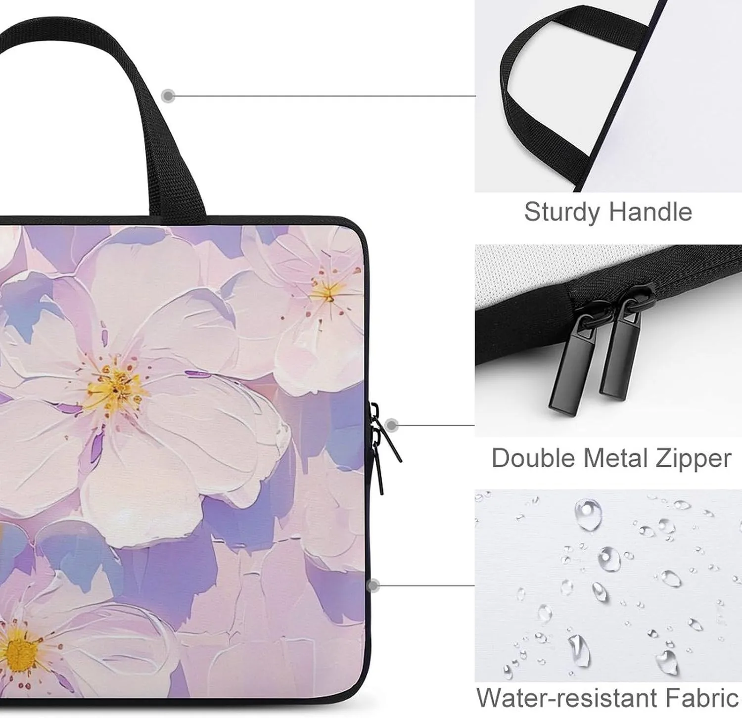 Pirate Pattern Laptop Bag Water-resistant Laptop Sleeve Handle Notebook Computer Case Briefcase