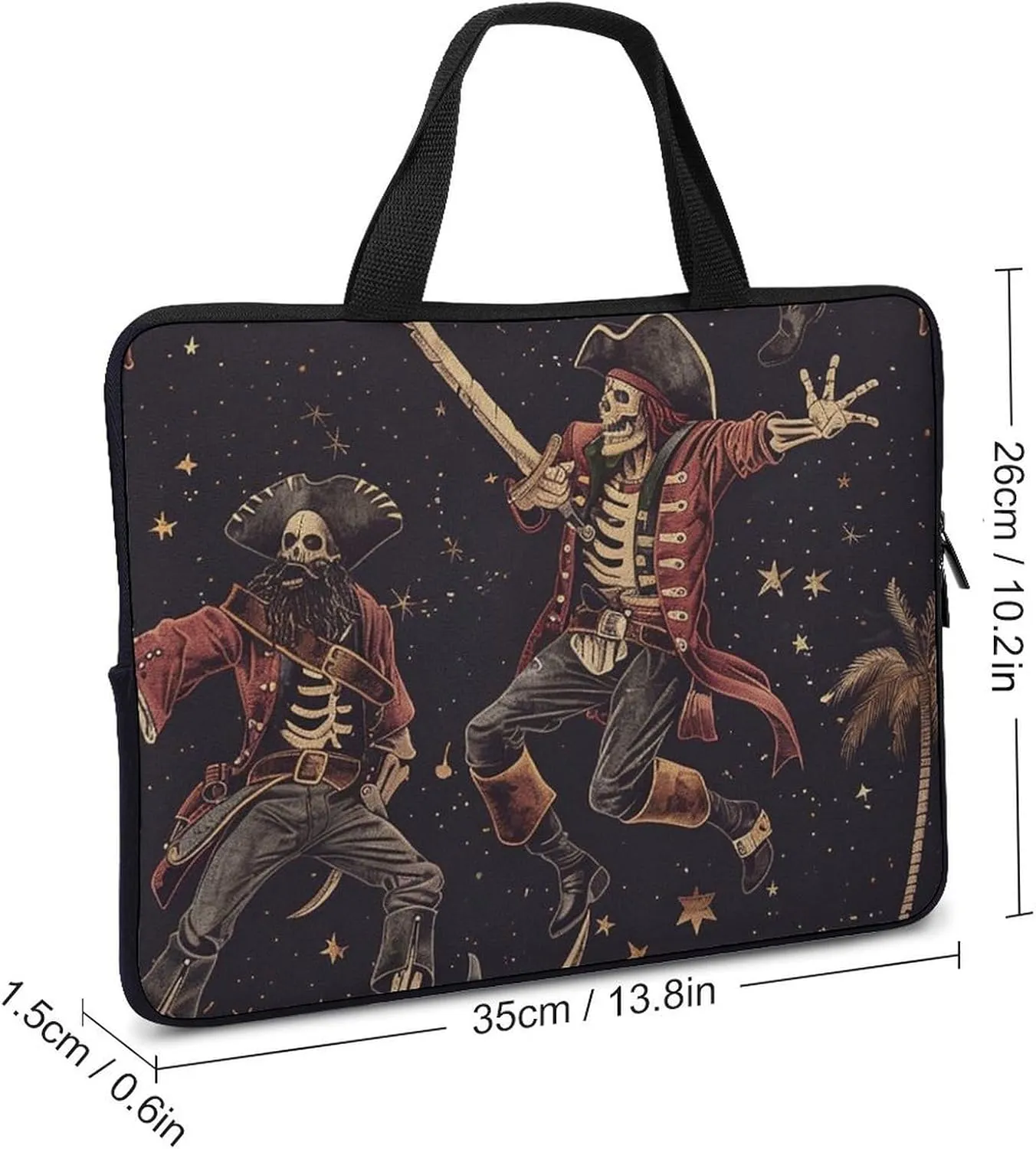 Pirate Pattern Laptop Bag Water-resistant Laptop Sleeve Handle Notebook Computer Case Briefcase
