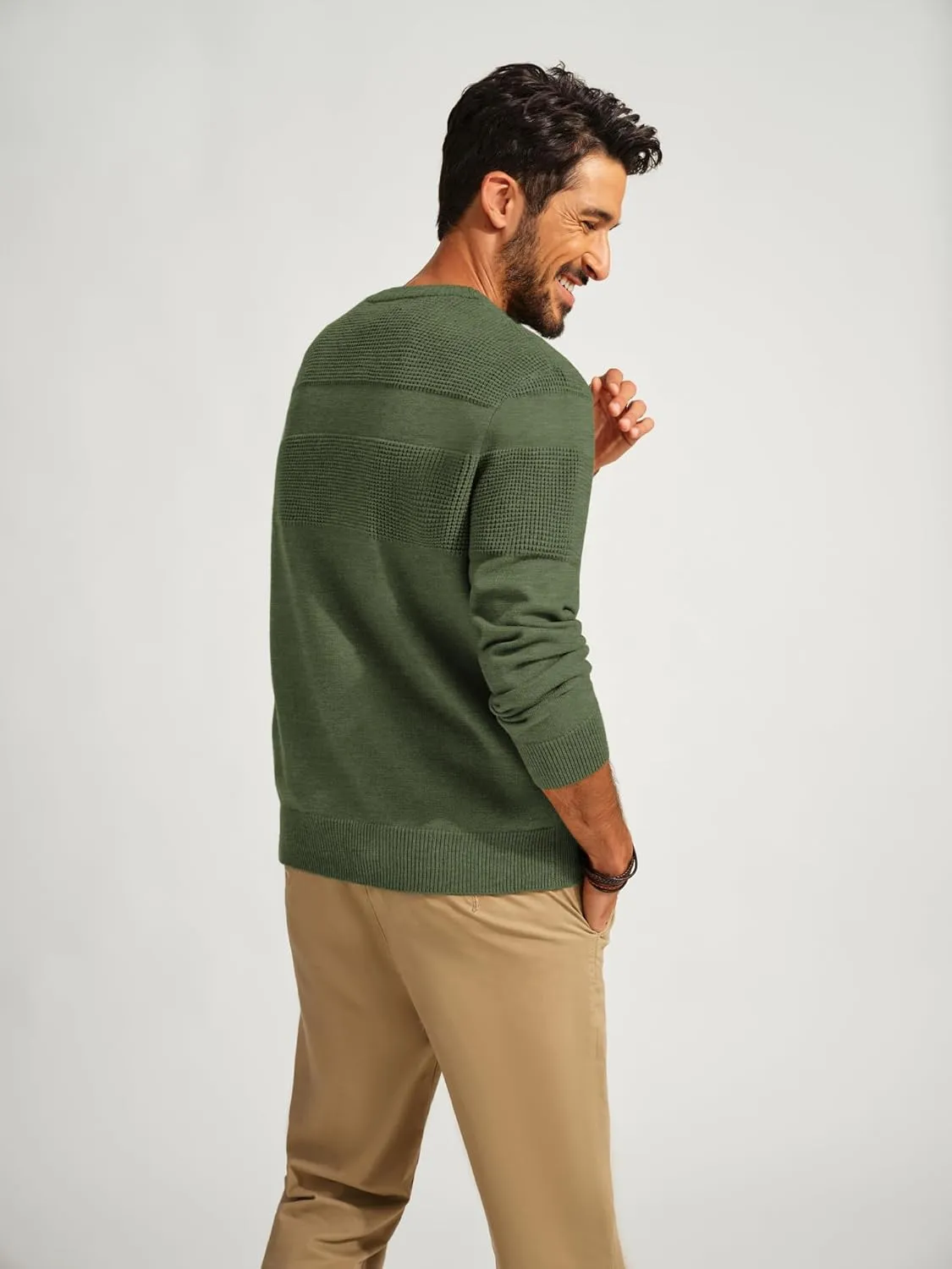 PJ PAUL JONES Mens Sweater Casual Crew Neck Pullover Textured Knit Sweaters