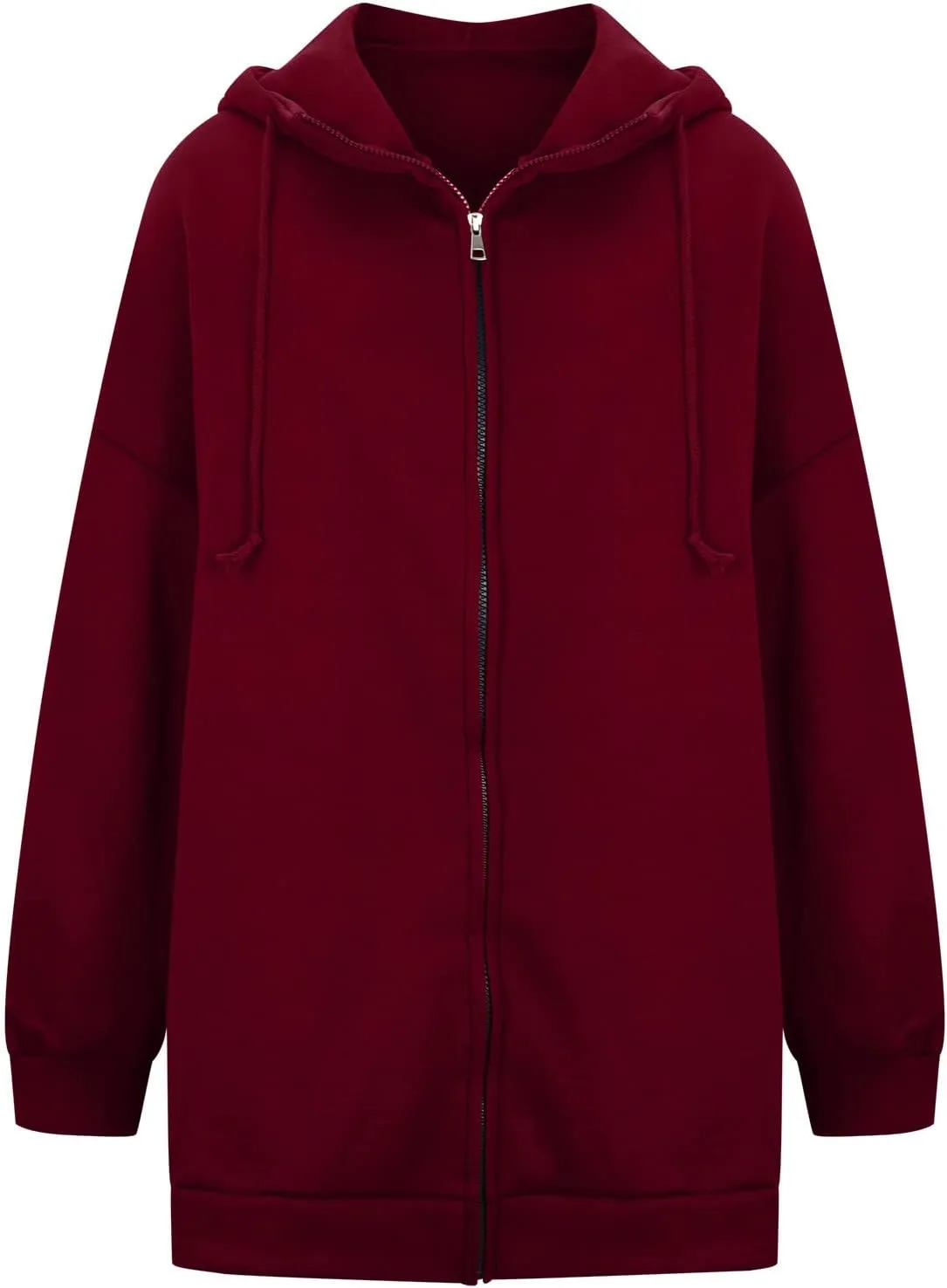 Plus Size Zip Up Hoodies For Women Casual Long Sleeve Hooded Long Sweatshirts Fall Fashion Winter Jackets With Pockets