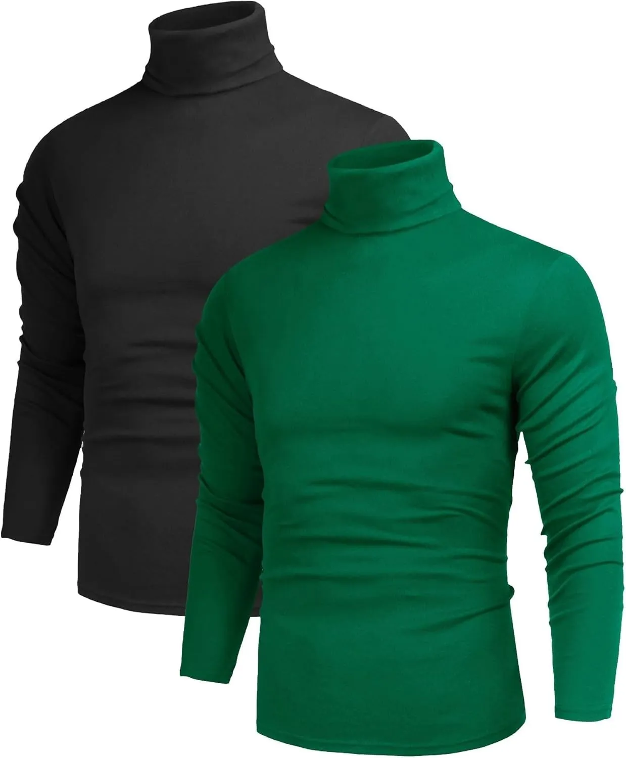 Poriff Men's Casual Turtleneck Pullover Tops Slim Fit Long Sleeve Basic Lightweight Sweaters