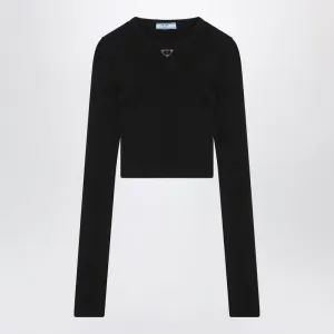 PRADA Mini Ribbed Cropped T-Shirt