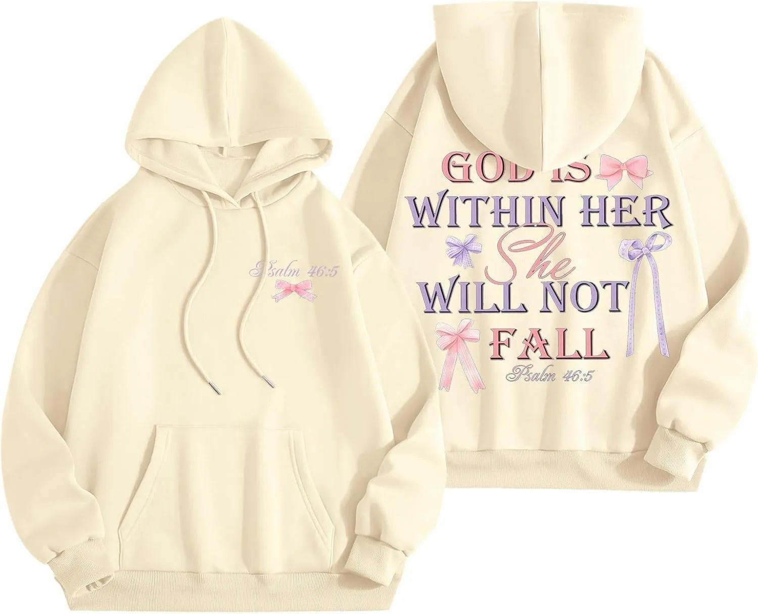 Preppy Sweatshirts Cute Hoodies for Teen Girls Y2K Women Long Sleeve Oversized Graphic Pullover Sweatshirt Top