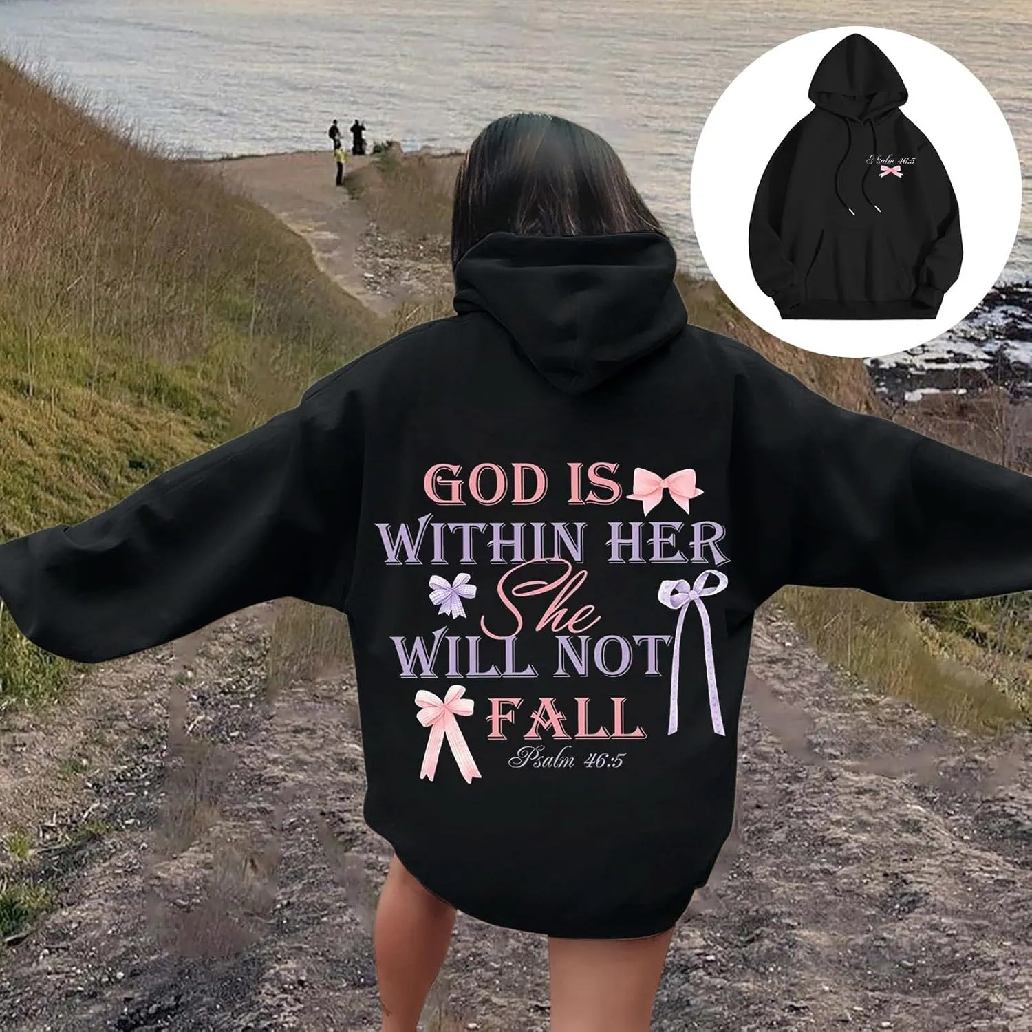 Preppy Sweatshirts Cute Hoodies for Teen Girls Y2K Women Long Sleeve Oversized Graphic Pullover Sweatshirt Top