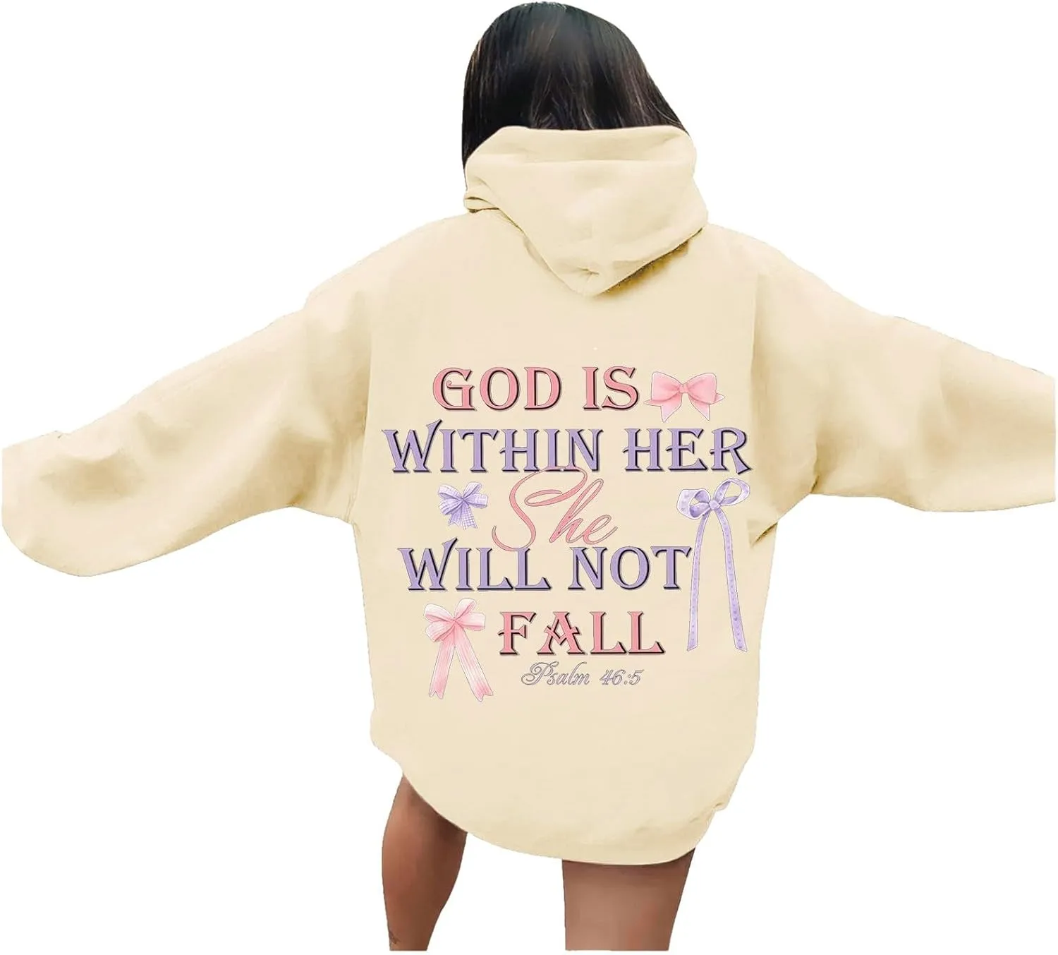 Preppy Sweatshirts Cute Hoodies for Teen Girls Y2K Women Long Sleeve Oversized Graphic Pullover Sweatshirt Top