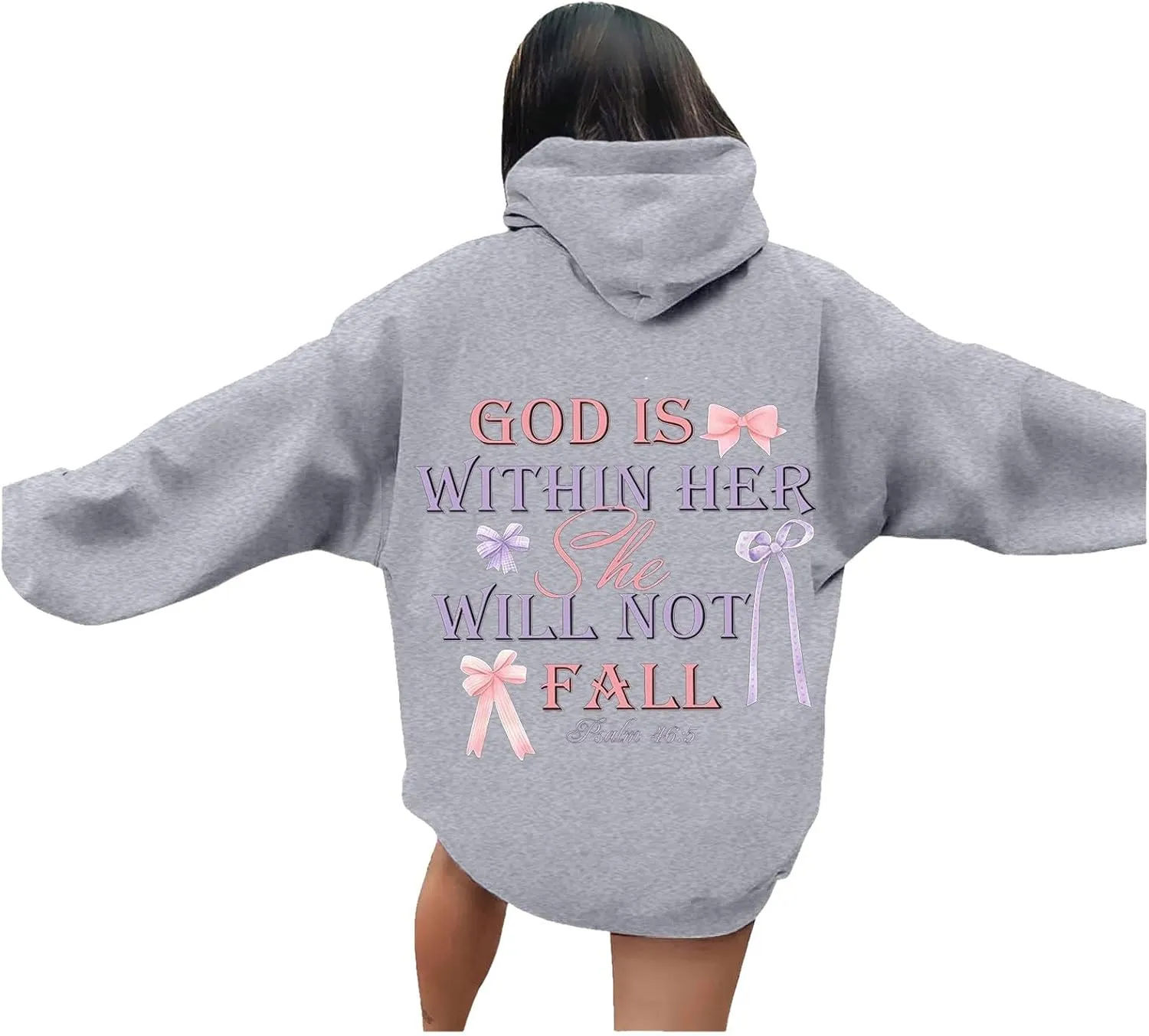Preppy Sweatshirts Cute Hoodies for Teen Girls Y2K Women Long Sleeve Oversized Graphic Pullover Sweatshirt Top