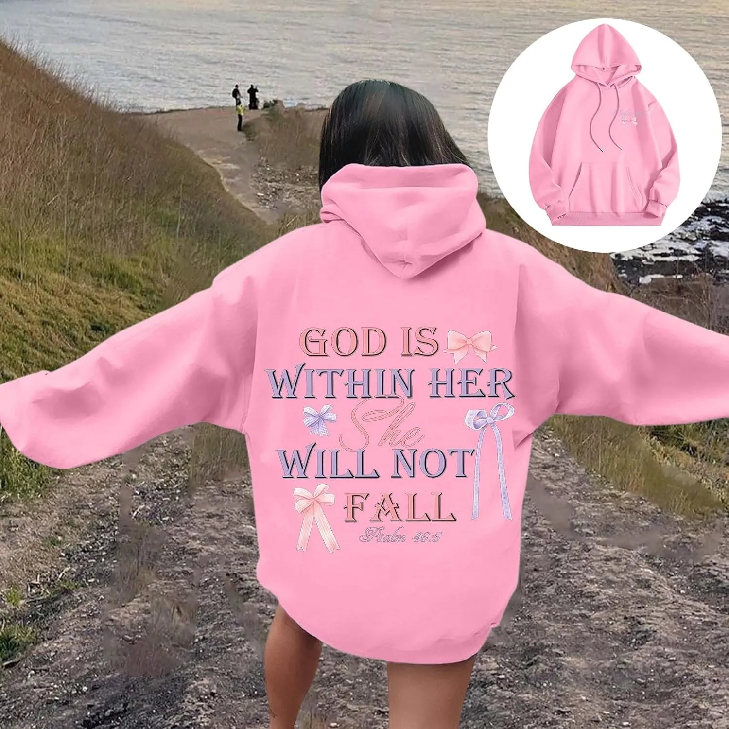 Preppy Sweatshirts Cute Hoodies for Teen Girls Y2K Women Long Sleeve Oversized Graphic Pullover Sweatshirt Top