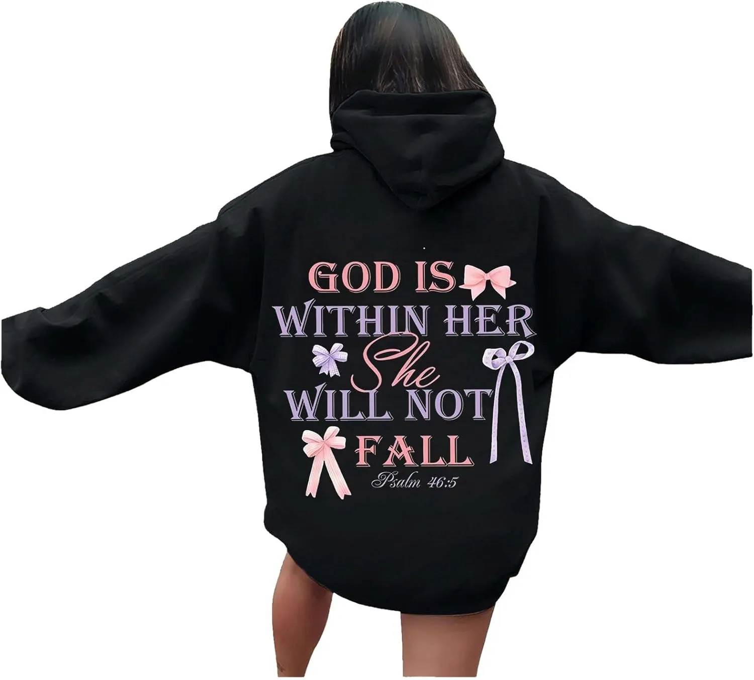 Preppy Sweatshirts Cute Hoodies for Teen Girls Y2K Women Long Sleeve Oversized Graphic Pullover Sweatshirt Top