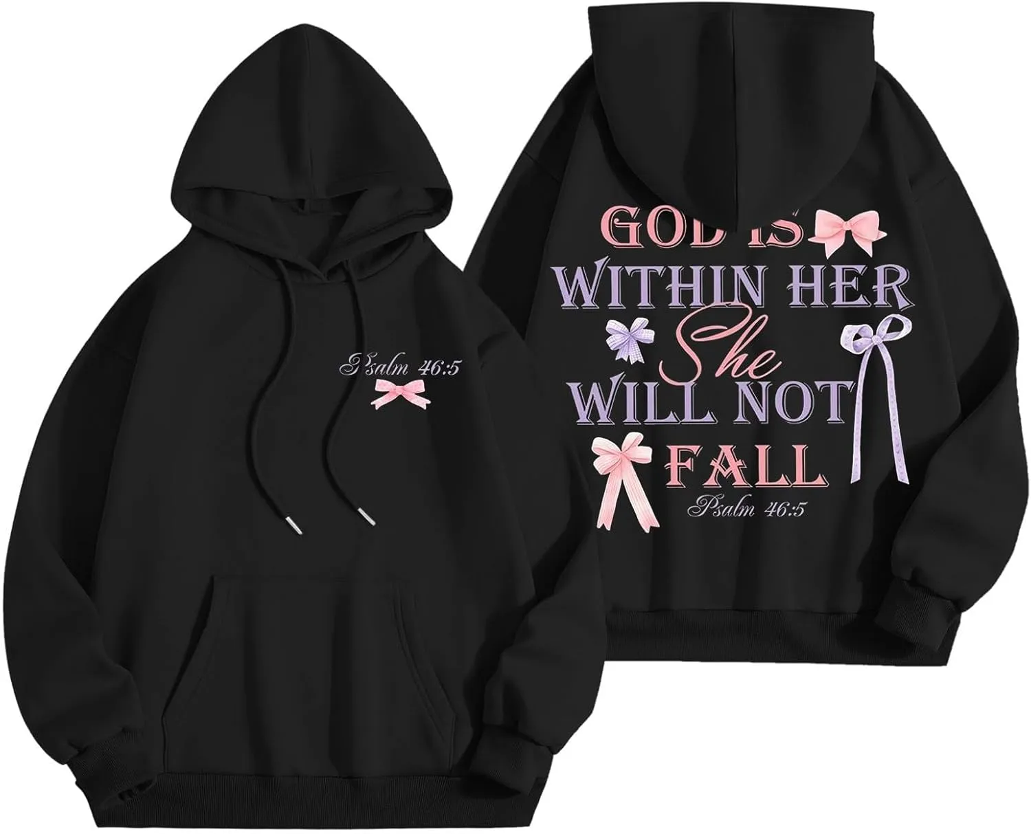 Preppy Sweatshirts Cute Hoodies for Teen Girls Y2K Women Long Sleeve Oversized Graphic Pullover Sweatshirt Top