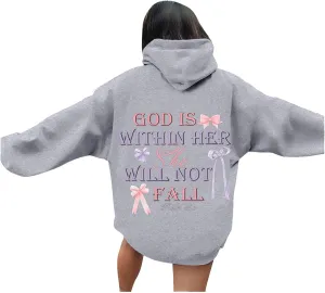 Preppy Sweatshirts Cute Hoodies for Teen Girls Y2K Women Long Sleeve Oversized Graphic Pullover Sweatshirt Top