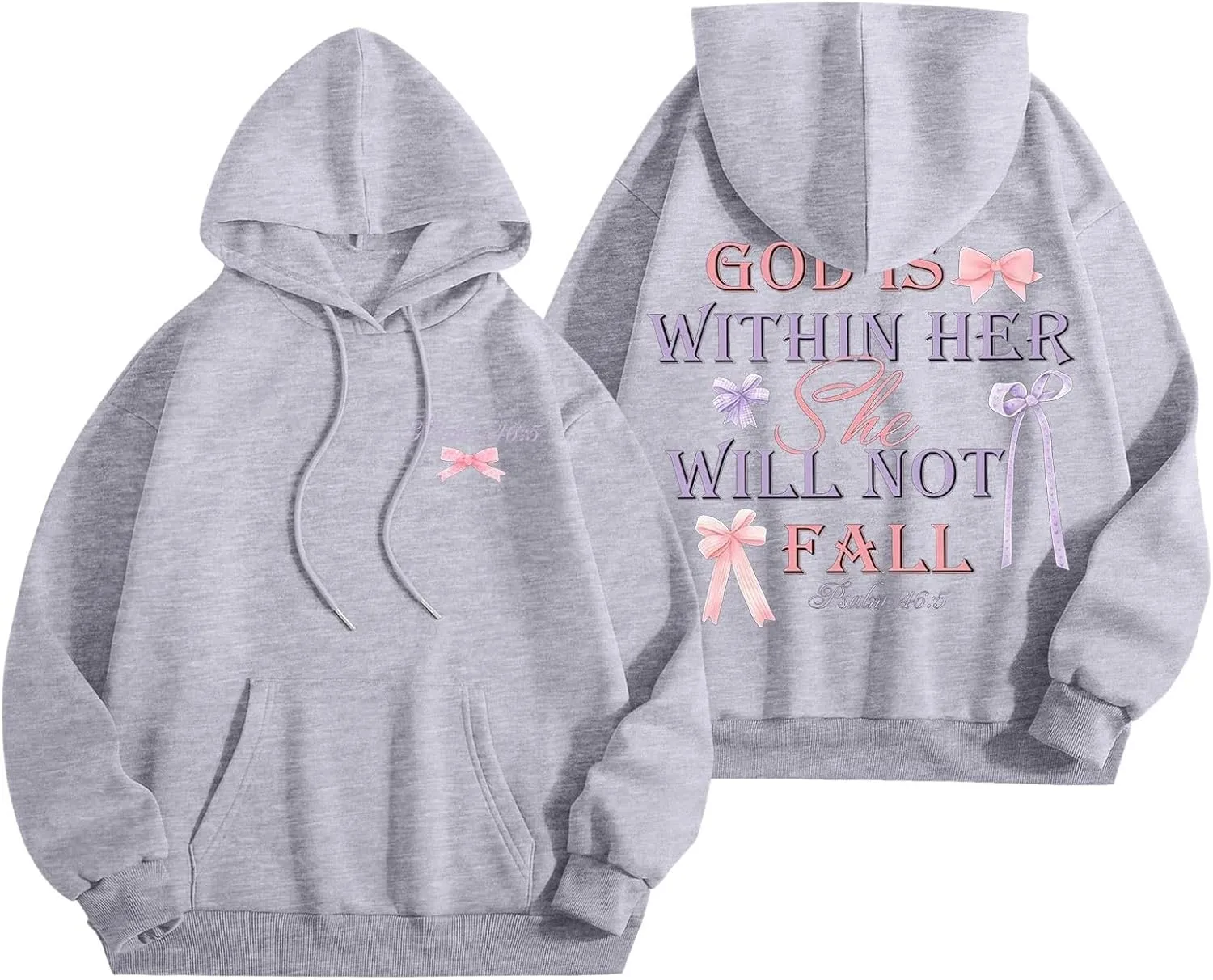 Preppy Sweatshirts Cute Hoodies for Teen Girls Y2K Women Long Sleeve Oversized Graphic Pullover Sweatshirt Top
