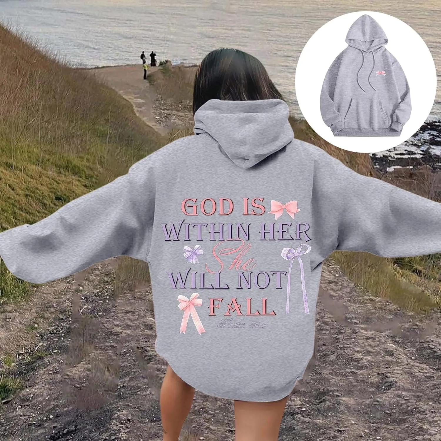 Preppy Sweatshirts Cute Hoodies for Teen Girls Y2K Women Long Sleeve Oversized Graphic Pullover Sweatshirt Top