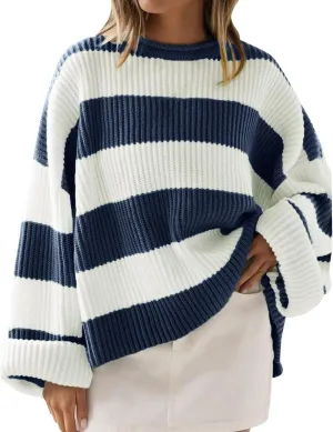 Pullover Sweaters for Women Cable Knit Color Block Sweater Crewneck Sweatshirt Long Sleeve Jumper Womens Fashion Top
