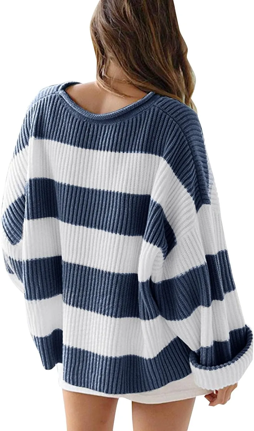 Pullover Sweaters for Women Cable Knit Color Block Sweater Crewneck Sweatshirt Long Sleeve Jumper Womens Fashion Top