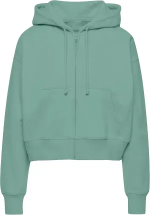 PUWEI Women's Casual Zip Up Drawstring Cropped Hoodie Hooded Crop Jacket Top with Pockets