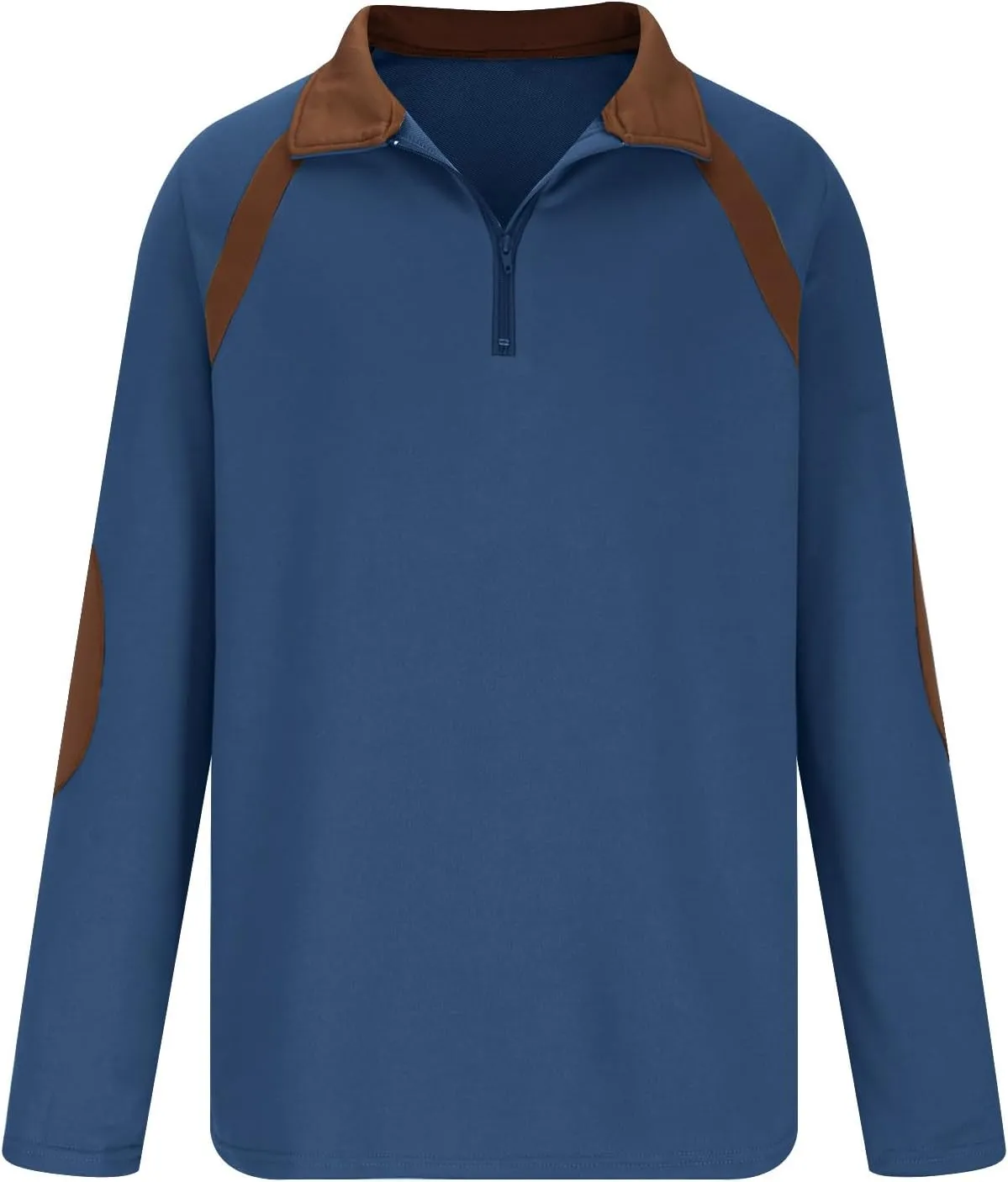 Quarter Zip Pullover Men Plus Size Thermal Long Sleeve Mock Neck Sweatshirt Outdoor Tactical Hiking Casual Sweatshirt