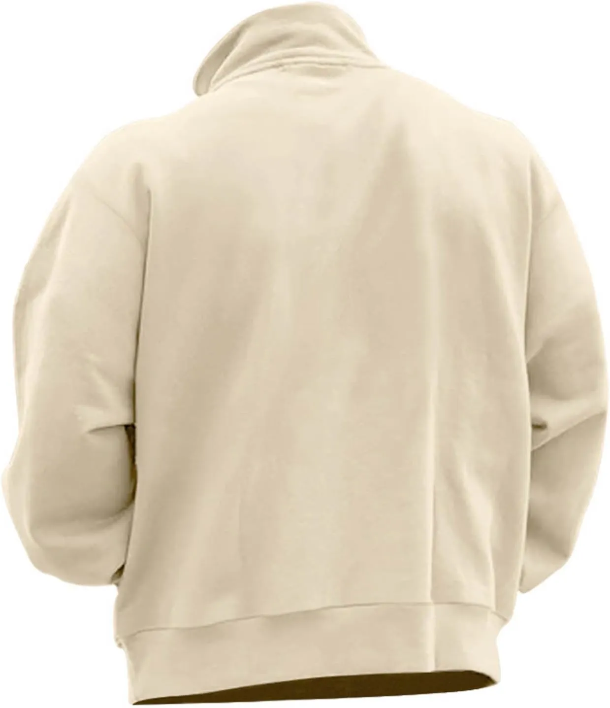 Quarter Zip Pullover Men Plus Size Thermal Long Sleeve Mock Neck Sweatshirt Outdoor Tactical Hiking Casual Sweatshirt