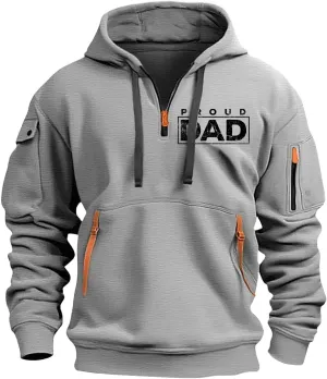 Quarter Zip Pullover Men Tactical Hoodies for Men Workout Proud Dad Hoodies with Pockets Military Tactical Sweatshirt