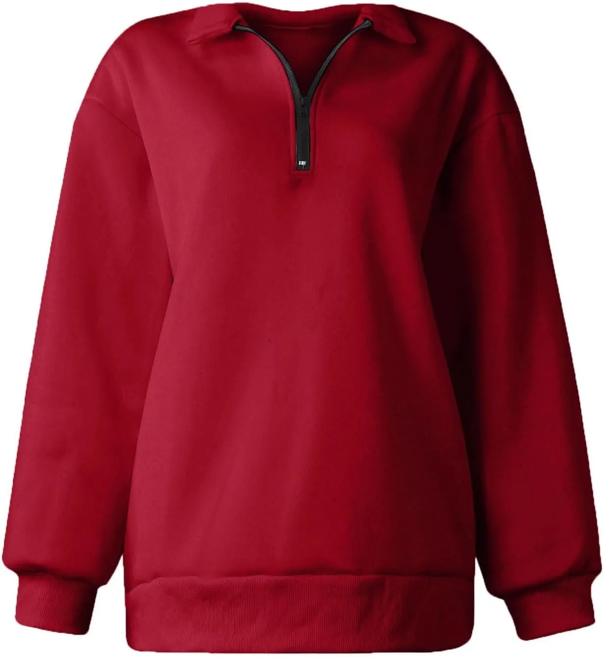 Quarter Zip Pullover Women Sweatshirts Half Zipper 2024 Oversized Long Sleeve Fall Fashion outfits Clothes
